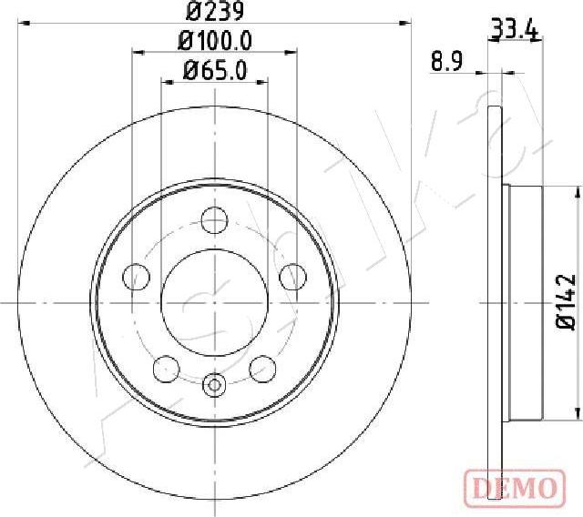 Ashika 61-00-0933C - Bremžu diski www.autospares.lv