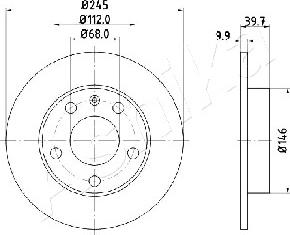 Ashika 61-00-0929 - Bremžu diski www.autospares.lv