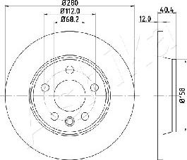 Ashika 61-00-0926 - Bremžu diski www.autospares.lv