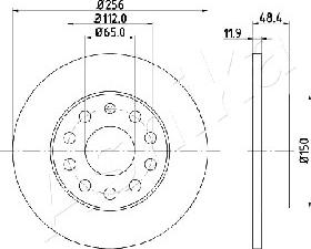 Ashika 61-00-0928 - Bremžu diski www.autospares.lv