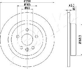 Ashika 61-00-0404 - Bremžu diski www.autospares.lv