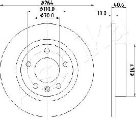 Ashika 61-00-0400 - Bremžu diski www.autospares.lv