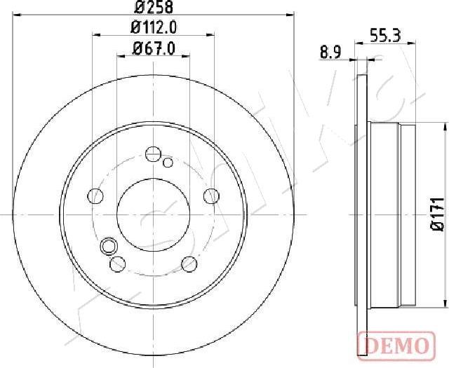 Ashika 61-00-0504C - Bremžu diski www.autospares.lv