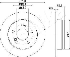 Ashika 61-00-0504 - Bremžu diski www.autospares.lv