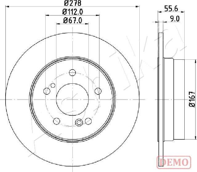 Ashika 61-00-0505C - Bremžu diski www.autospares.lv