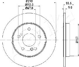 Ashika 61-00-0505 - Bremžu diski www.autospares.lv