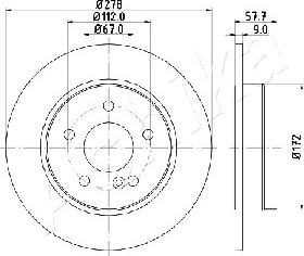 Ashika 61-00-0508 - Bremžu diski www.autospares.lv