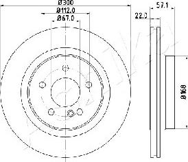 Ashika 61-00-0510 - Bremžu diski www.autospares.lv