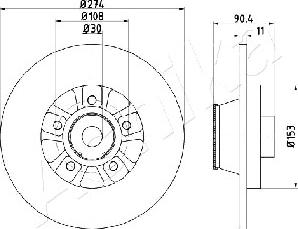 Ashika 61-00-0511 - Bremžu diski www.autospares.lv