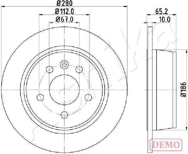 Ashika 61-00-0530C - Bremžu diski www.autospares.lv