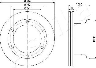 Ashika 61-00-0529 - Bremžu diski www.autospares.lv