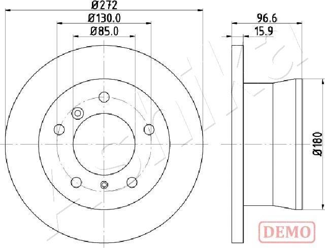 Ashika 61-00-0526C - Bremžu diski www.autospares.lv