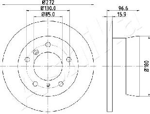 Ashika 61-00-0526 - Bremžu diski www.autospares.lv