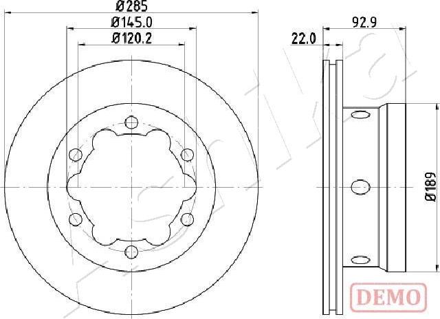 Ashika 61-00-0528C - Bremžu diski www.autospares.lv