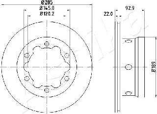 Ashika 61-00-0528 - Bremžu diski www.autospares.lv