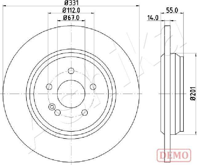 Ashika 61-00-0523C - Bremžu diski www.autospares.lv