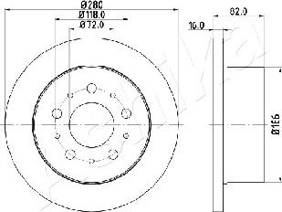 Ashika 61-00-0609 - Brake Disc www.autospares.lv