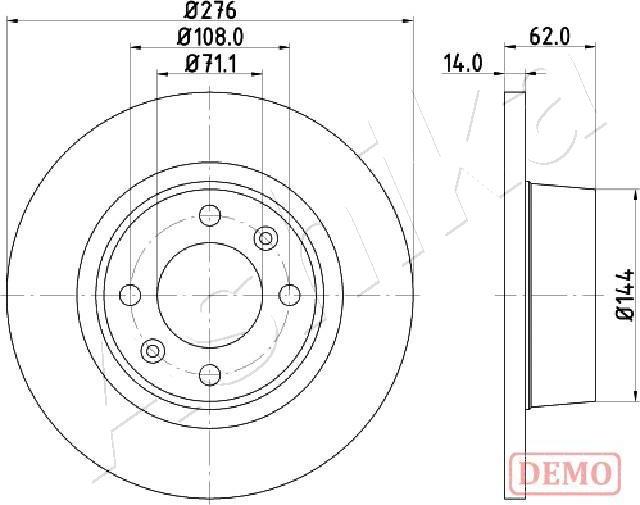 Ashika 61-00-0604C - Bremžu diski www.autospares.lv