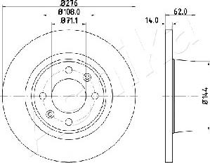 Ashika 61-00-0604 - Bremžu diski www.autospares.lv