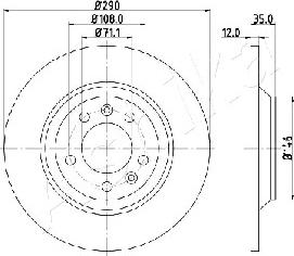 Ashika 61-00-0605 - Bremžu diski www.autospares.lv