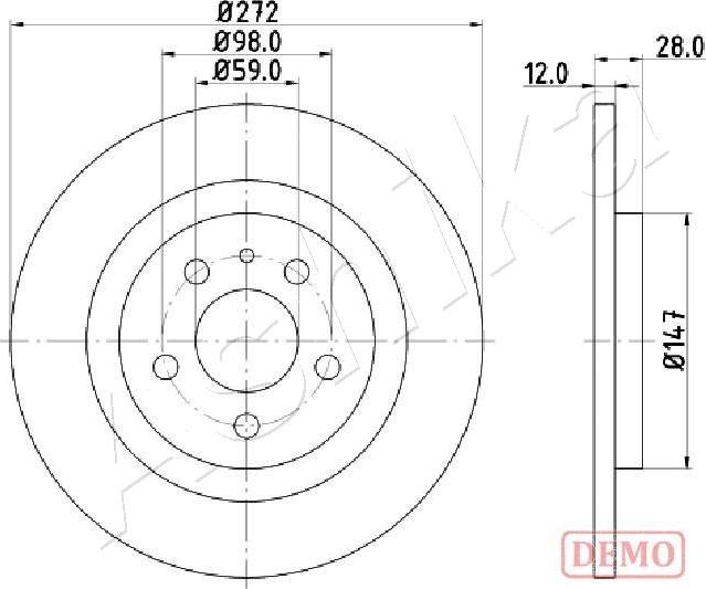 Ashika 61-00-0606C - Bremžu diski www.autospares.lv