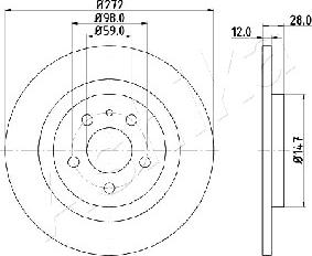 Ashika 61-00-0606 - Bremžu diski www.autospares.lv