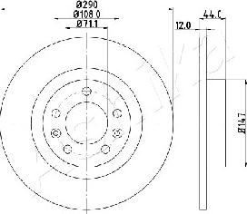 Ashika 61-00-0619 - Bremžu diski www.autospares.lv