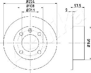 Ashika 61-00-0614 - Bremžu diski www.autospares.lv