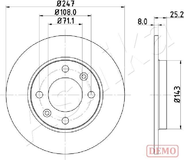 Ashika 61-00-0615C - Тормозной диск www.autospares.lv