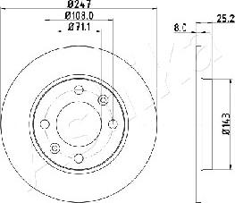 Ashika 61-00-0615 - Тормозной диск www.autospares.lv