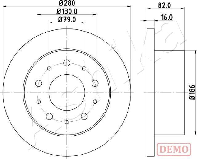 Ashika 61-00-0611C - Тормозной диск www.autospares.lv