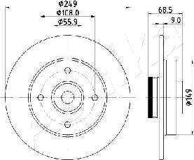 Ashika 61-00-0618 - Тормозной диск www.autospares.lv