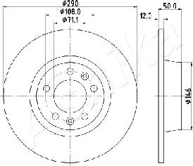 Ashika 61-00-0617 - Bremžu diski www.autospares.lv