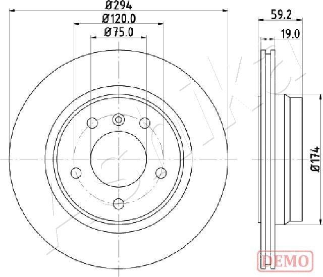 Ashika 61-00-0109C - Тормозной диск www.autospares.lv