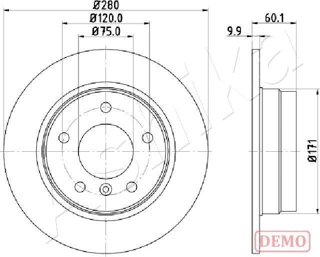 Ashika 61-00-0107C - Bremžu diski www.autospares.lv