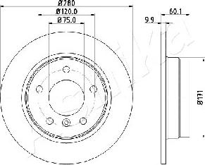 Ashika 61-00-0107 - Bremžu diski www.autospares.lv