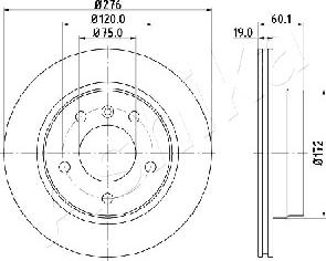 Ashika 61-00-0111 - Bremžu diski www.autospares.lv