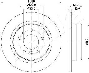 Ashika 61-00-0117 - Bremžu diski www.autospares.lv