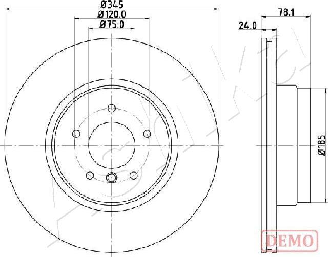 Ashika 61-00-0132C - Bremžu diski www.autospares.lv