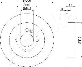 Ashika 61-00-0132 - Bremžu diski www.autospares.lv