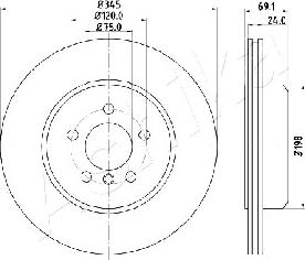 Ashika 61-00-0124 - Bremžu diski www.autospares.lv