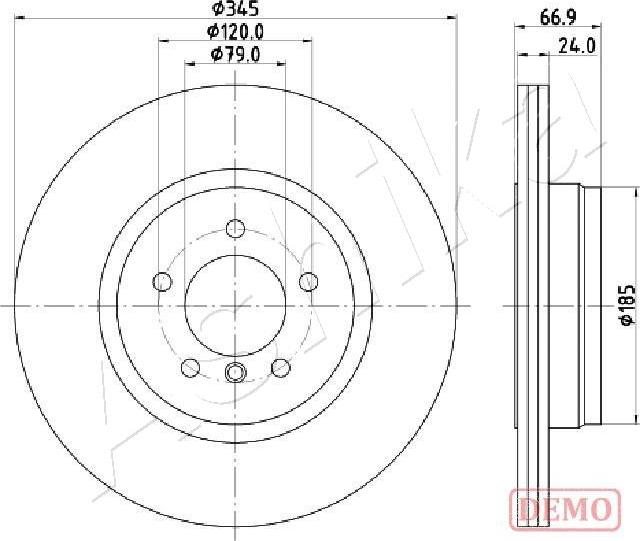 Ashika 61-00-0126C - Bremžu diski www.autospares.lv