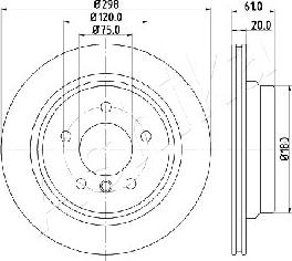 Ashika 61-00-0120 - Bremžu diski www.autospares.lv