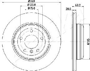 Ashika 61-00-0121 - Bremžu diski www.autospares.lv