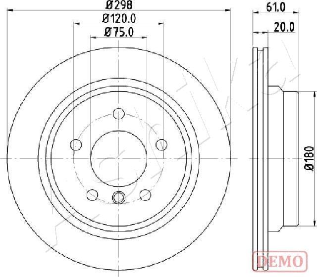 Ashika 61-00-0122C - Bremžu diski www.autospares.lv