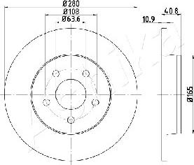 Ashika 61-00-0301 - Bremžu diski www.autospares.lv