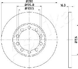 Ashika 61-00-0314 - Brake Disc www.autospares.lv