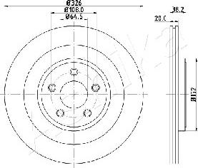 Ashika 61-00-0316 - Bremžu diski www.autospares.lv