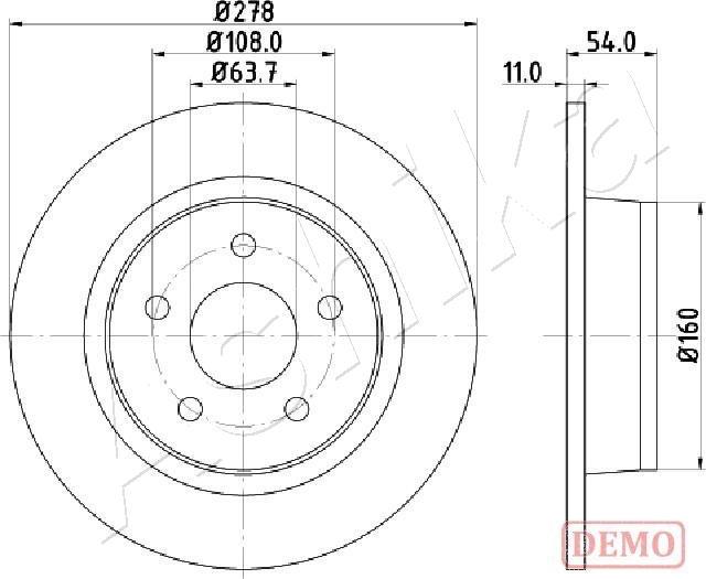 Ashika 61-00-0311C - Bremžu diski www.autospares.lv