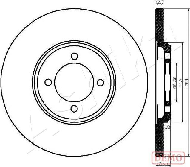 Ashika 61-00-0318C - Bremžu diski www.autospares.lv